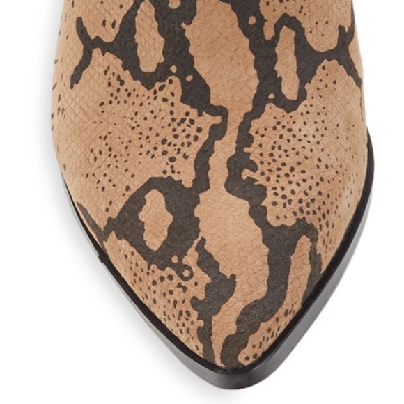 Revel Block Heel Snake Print Leather Booties - Picture 7 of 13